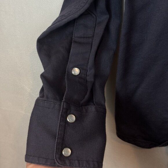 Levis Women's Pearl Snap Embroidered Blue Southwestern Blouse SZ Medium‎ Cowgirl - Picture 10 of 14